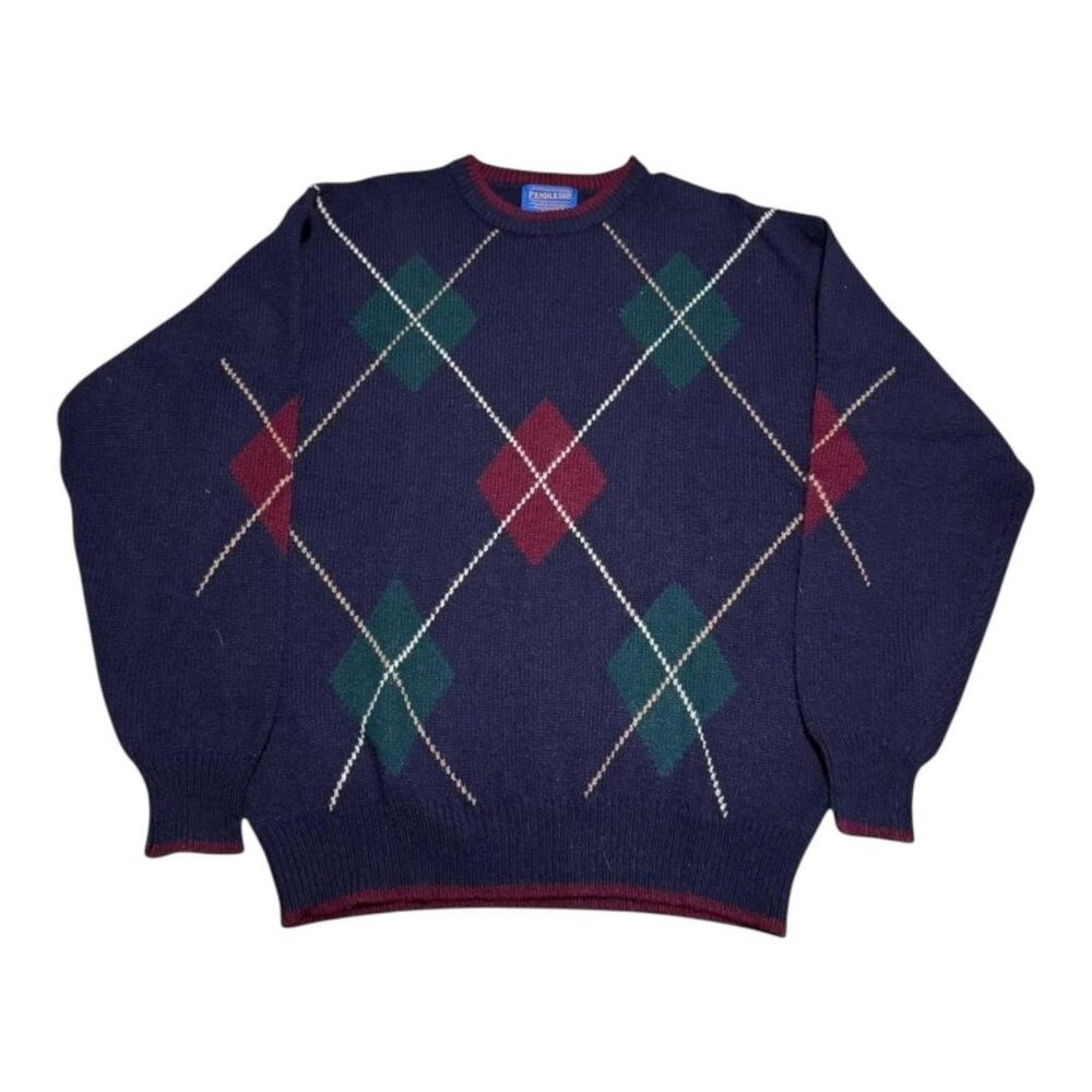 Pendleton‎ 100% Shetland Wool Crewneck Multicolor Sweater Adult Large